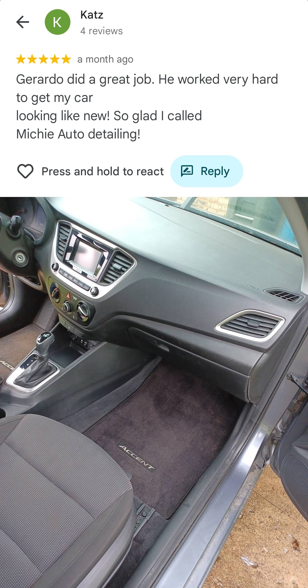 Customer review screenshot