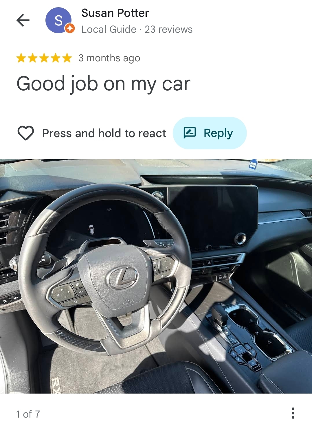 Customer review screenshot