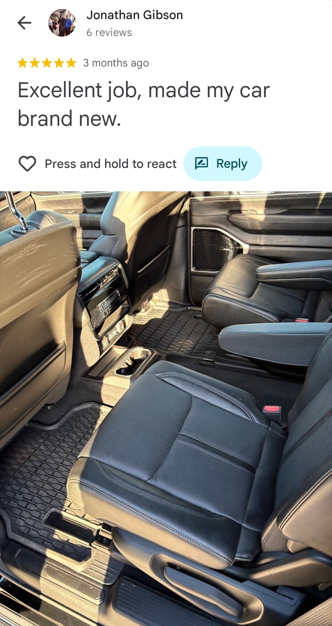 Customer review screenshot