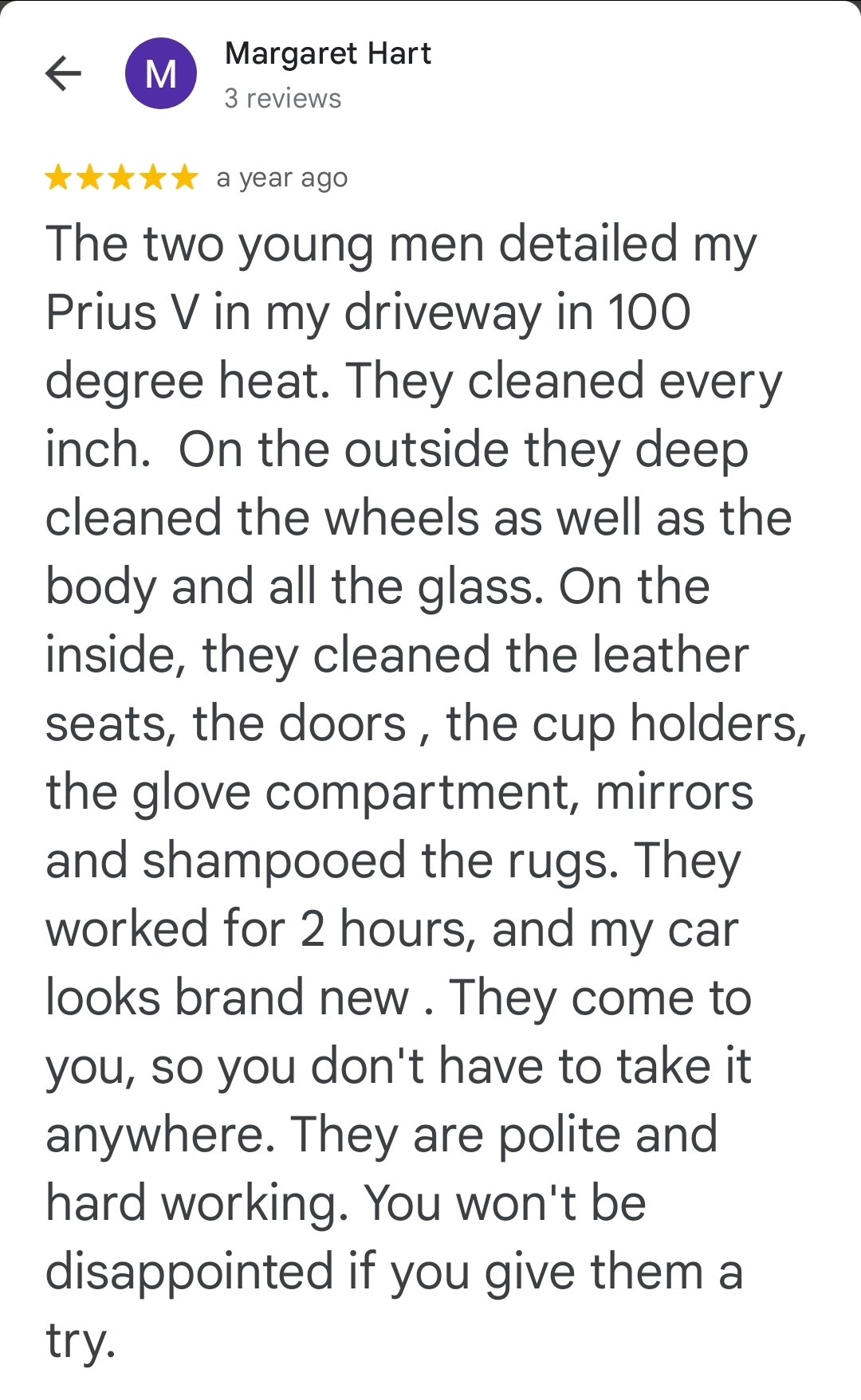 Customer review screenshot
